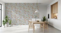 Cozy Scandi Folk Floral Warm Linen - Craft Botanical Wallpaper⁠