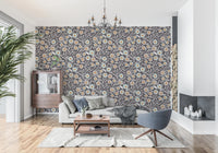 Cozy Scandi Folk Floral Warm Linen - Craft Botanical Wallpaper⁠