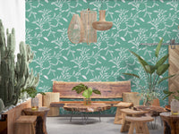 Cozy Scandi Folk Leaf Vine Sage Mint - Craft Blender Wallpaper⁠