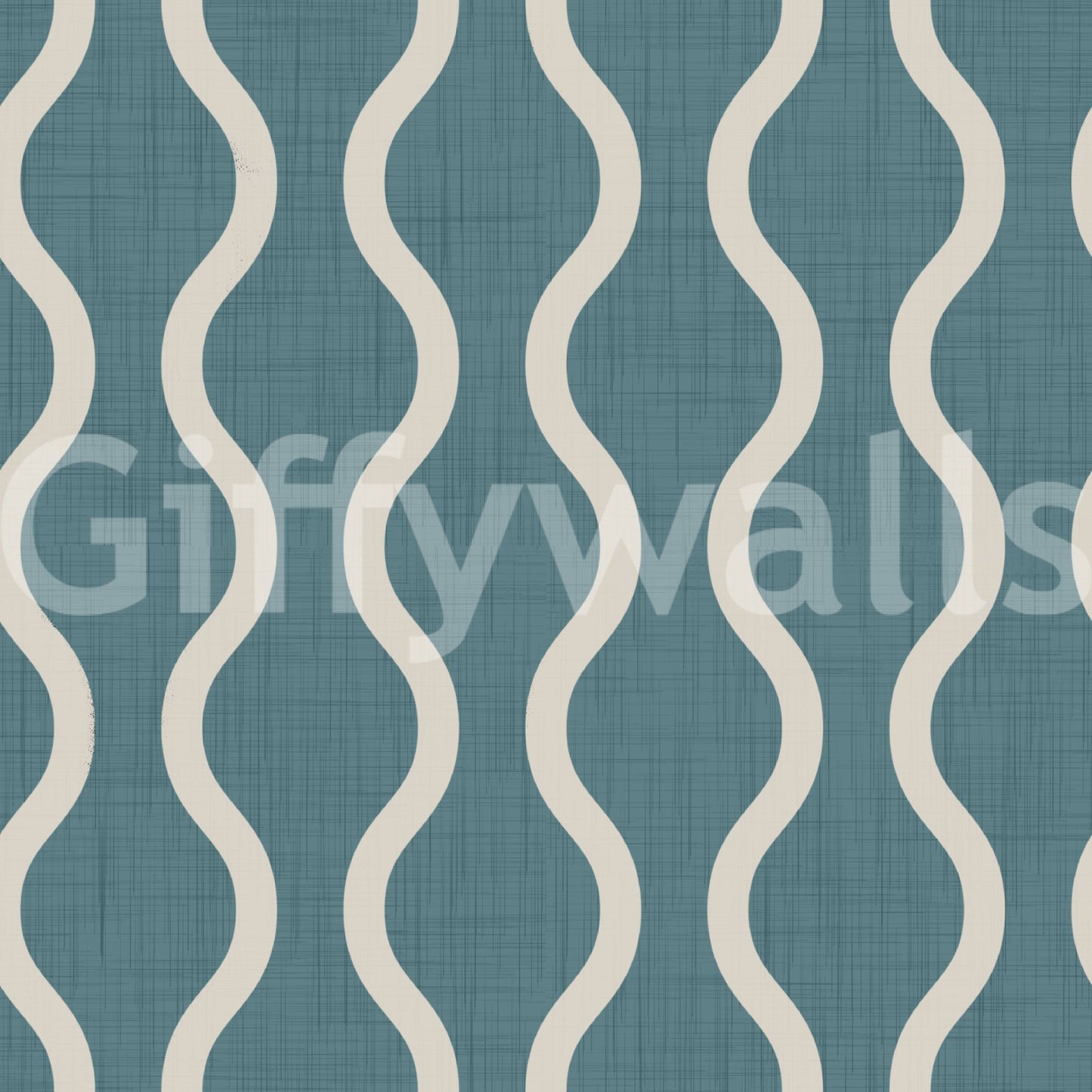 Cozy Scandi Folk Wavy Stripe Nordic Blue Grey - Craft Stripe Wallpaper⁠