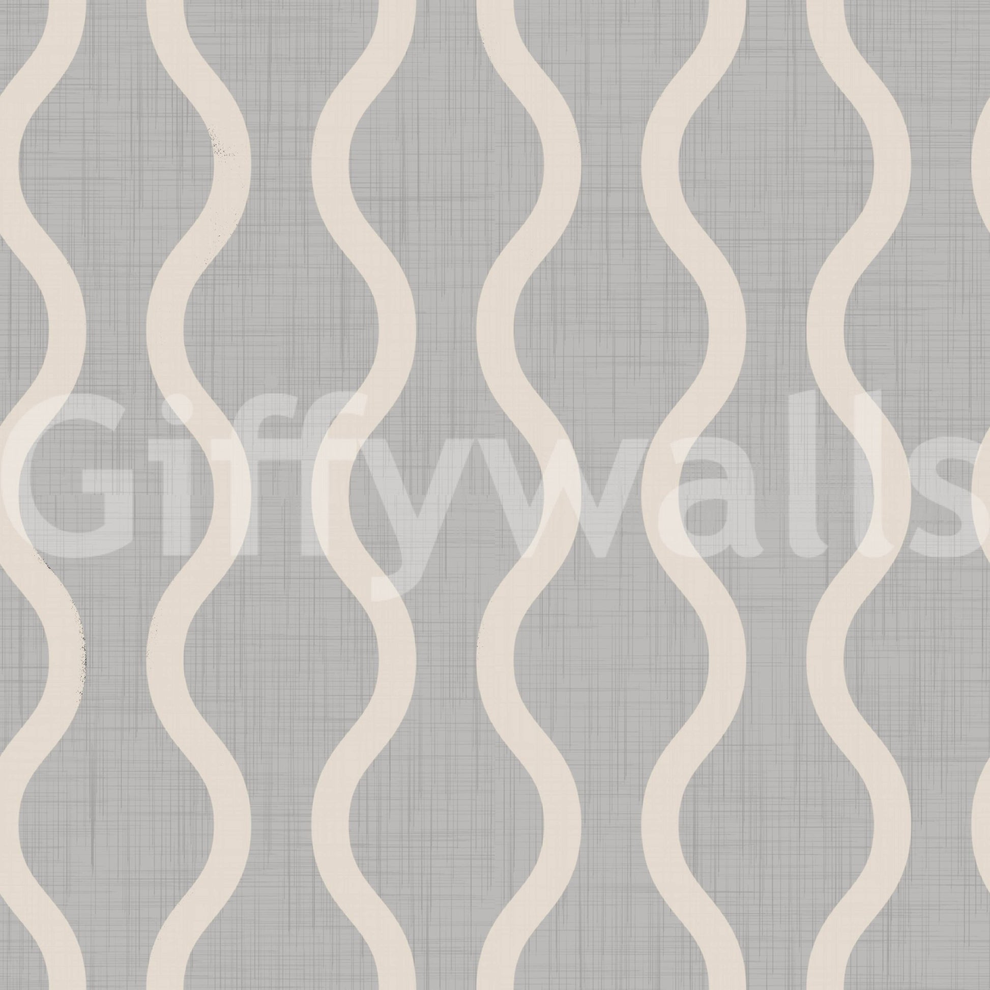 Cozy Scandi Folk Wavy Stripe Warm Linen - Craft Stripe Wallpaper⁠
