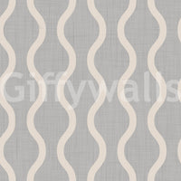 Cozy Scandi Folk Wavy Stripe Warm Linen - Craft Stripe Wallpaper⁠