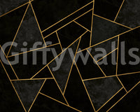 Striking black mosaic pattern with cracks for a luxurious look

