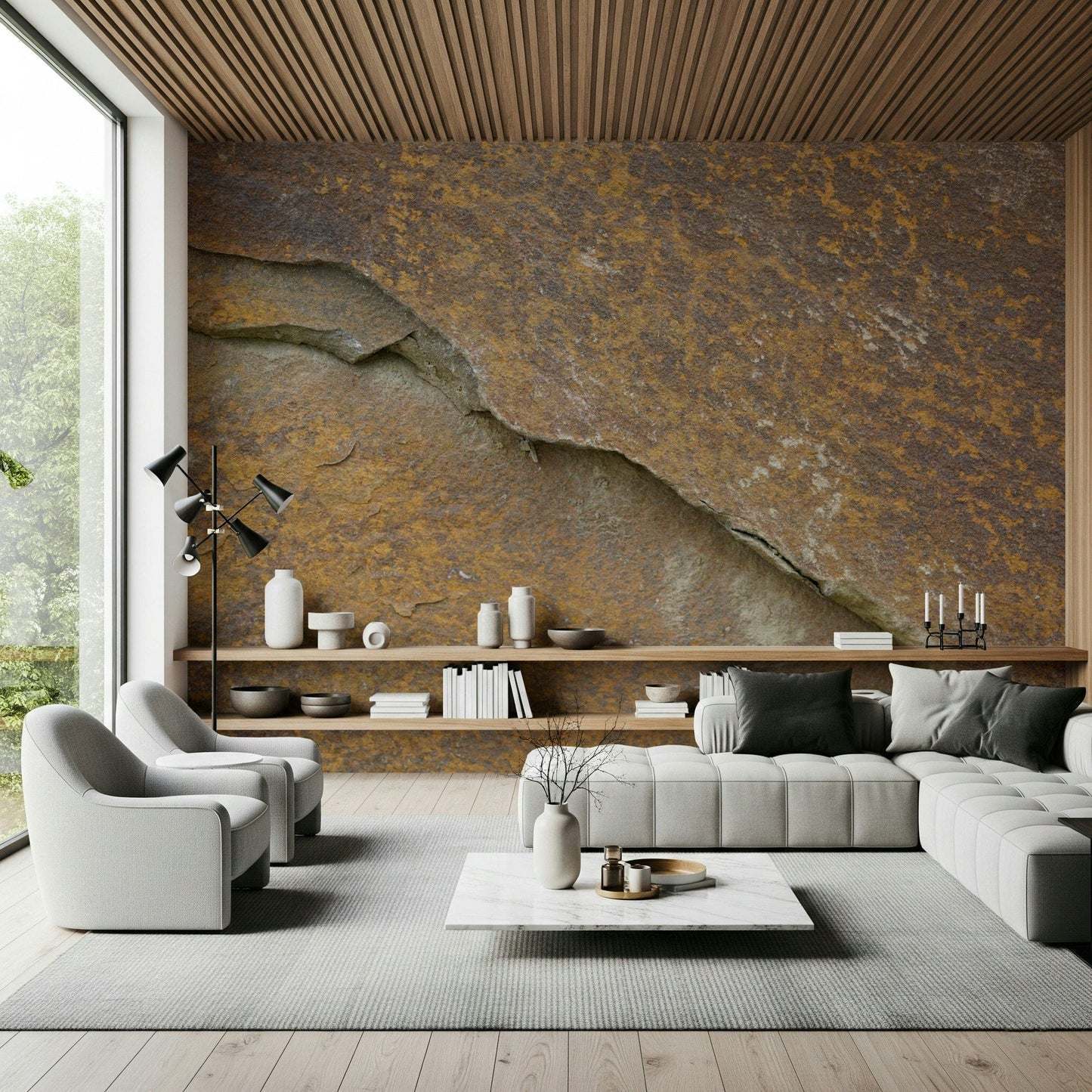 Cracked Stone Wall Wall Mural -2566606