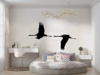 A beautiful graceful crane bird wallpaper mural.

