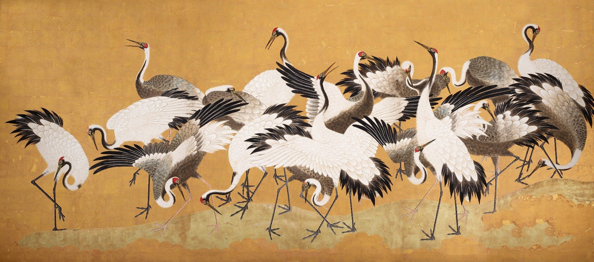 Japanese Flock Cranes Wallpaper For Walls