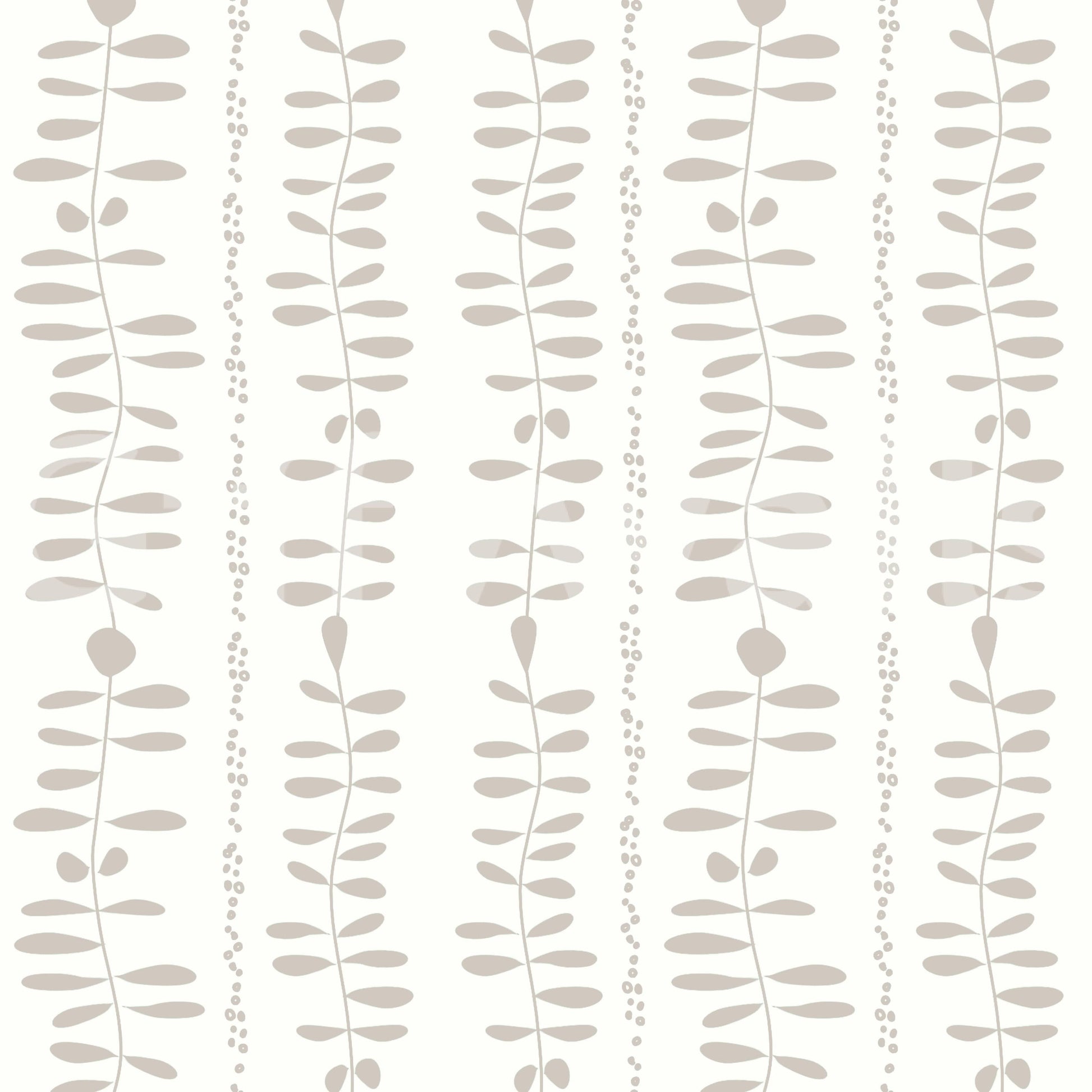 Leaves Cascade Cream botanical vine wallpaper for walls.