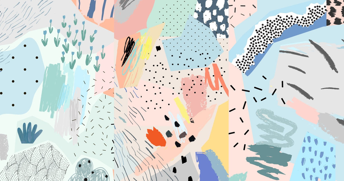 Abstract Colourful Paint Brush Strokes Wallpaper Mural in your room