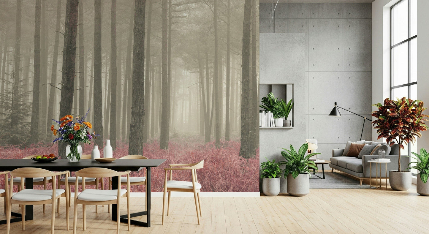 Deep forest look Crimson Whisper Woods wallpaper.