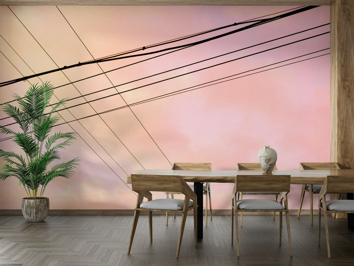 A beautiful abstract crossroads wallpaper mural for a modern home.

