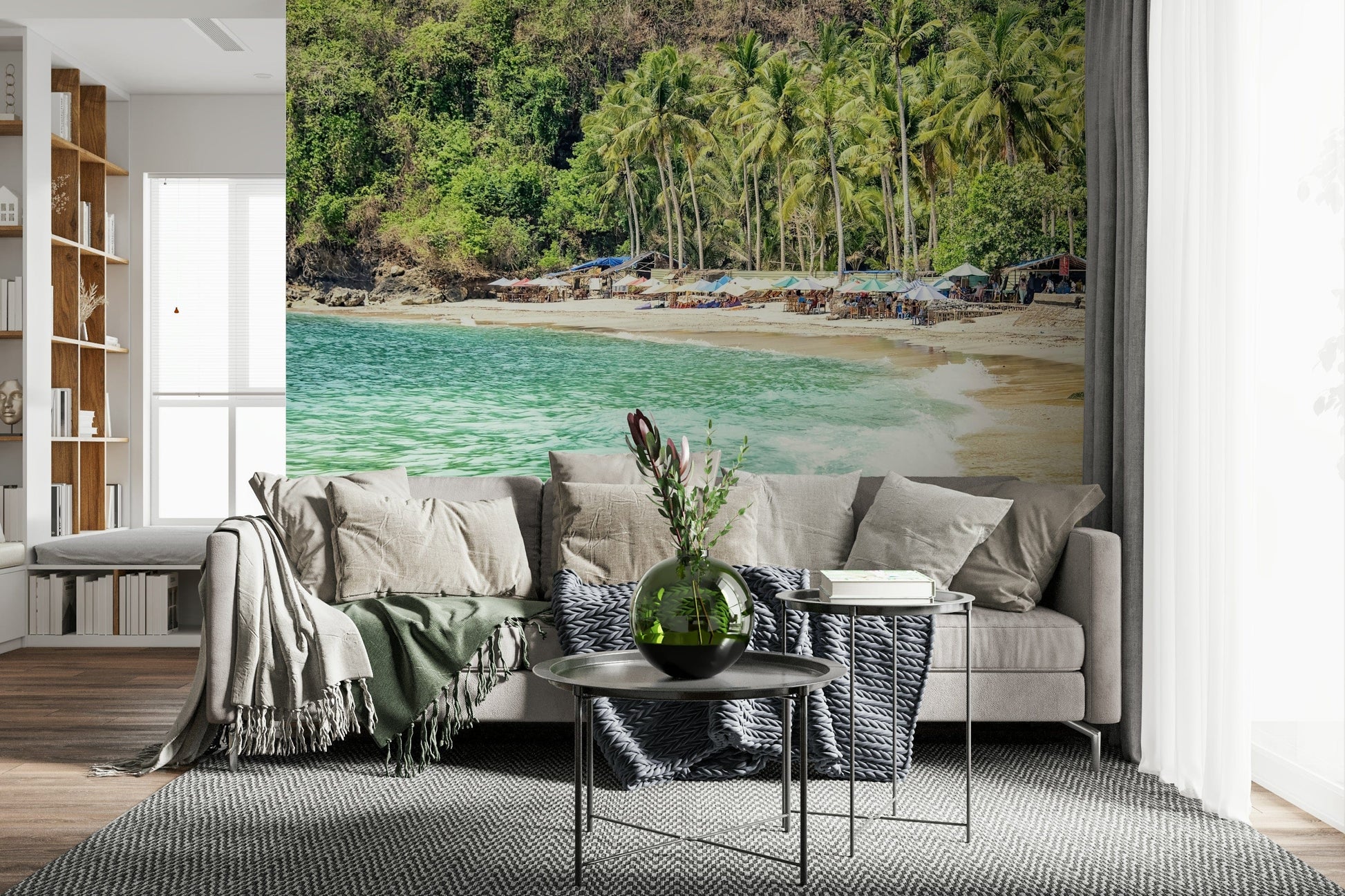 Refreshing tide Crystal Bay wall mural for coastal homes.
