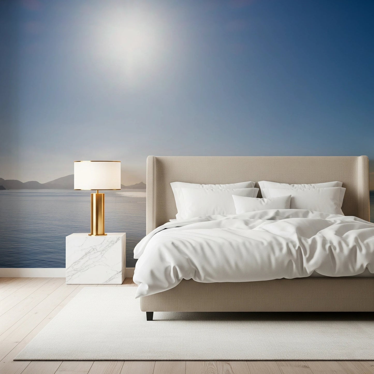 Soft gradient color palette on this Crystal Blue Morning mural