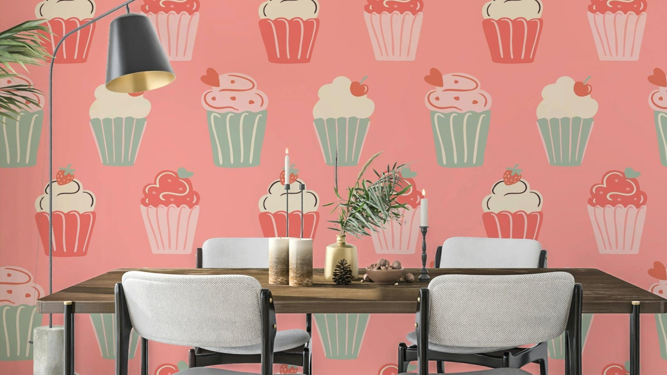 Cupcake Carousel Wallpaper with whimsical treats

