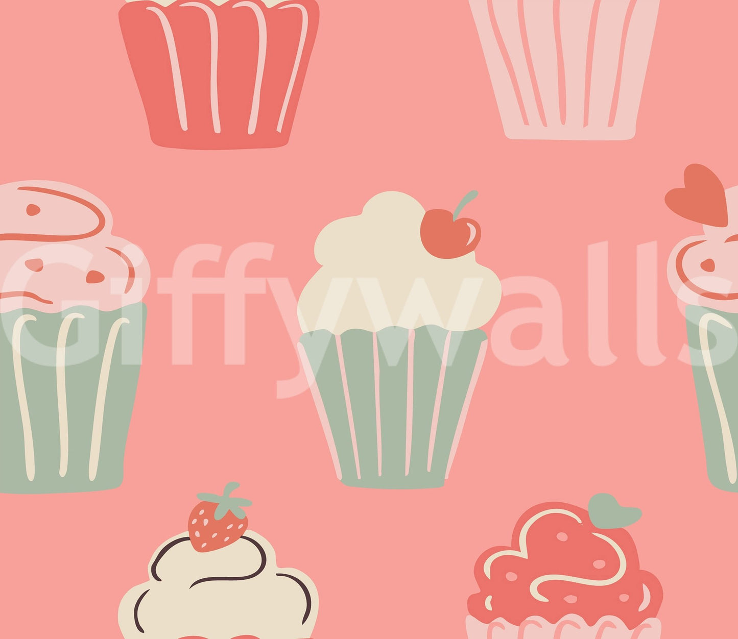 Delightful cupcake wallpaper for cheerful decor

