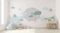 Cute Baby Room Cartoon Fish Wallpaper Mural for walls
