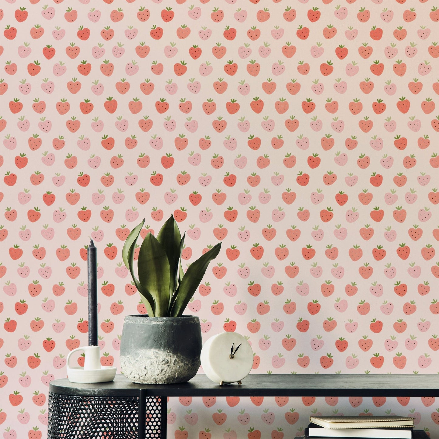 Bright and vibrant strawberry themed decor.

