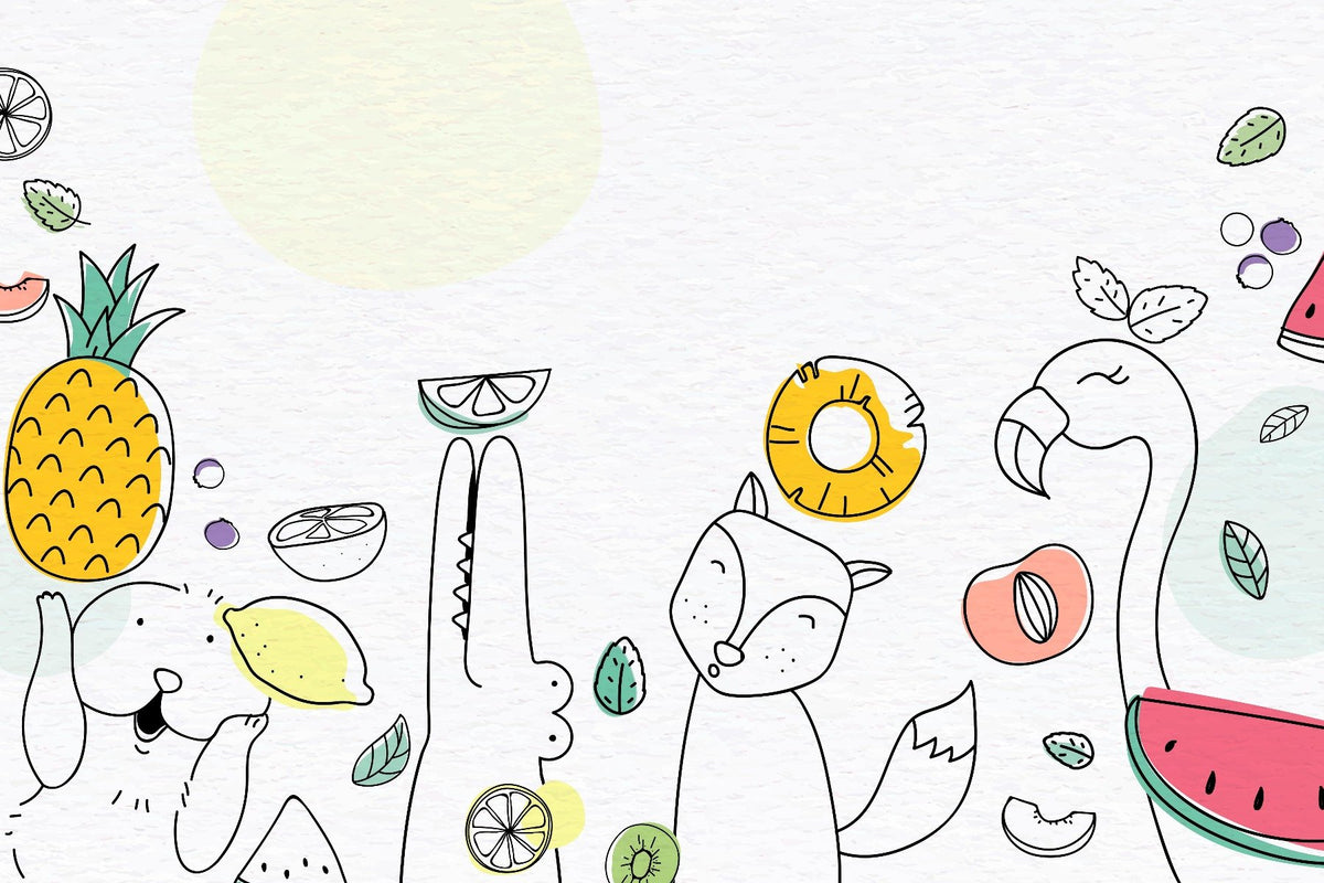 Fruity Kids Wallpaper Mural in your room