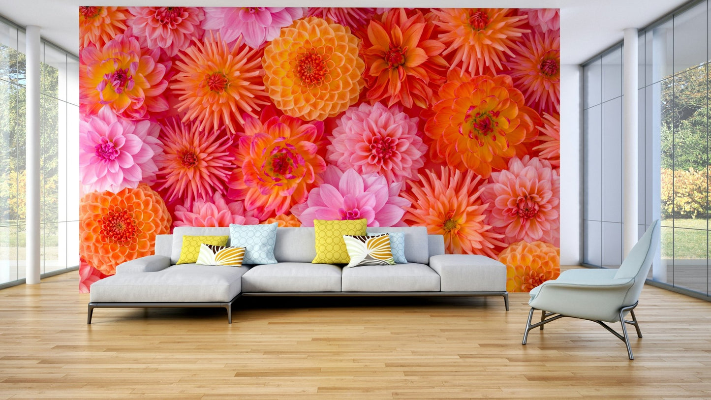 Blush botanical mural wallpaper

