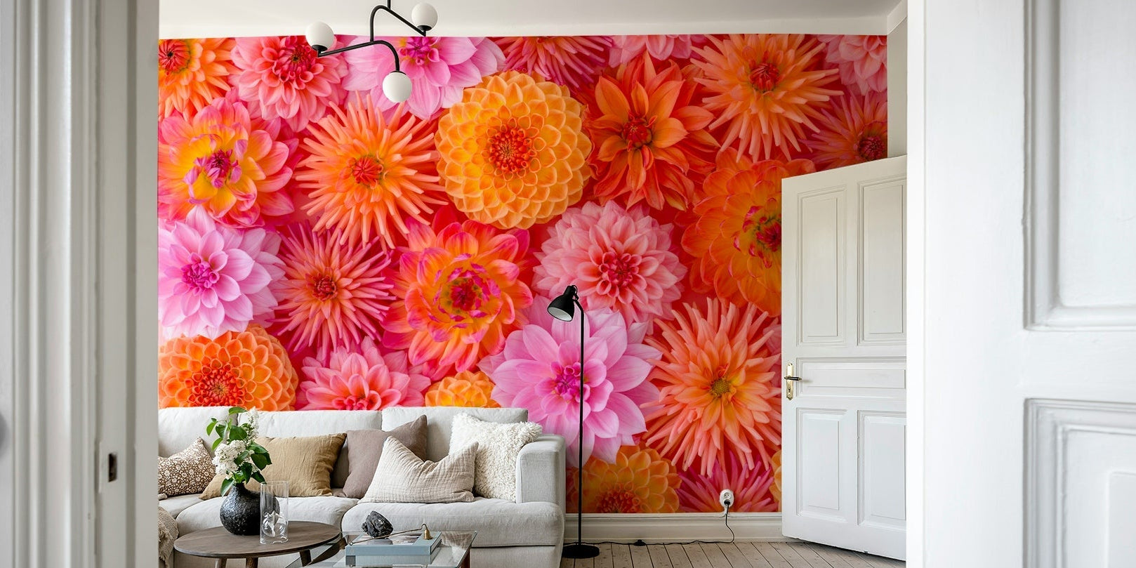 Dahlia flower wall mural

