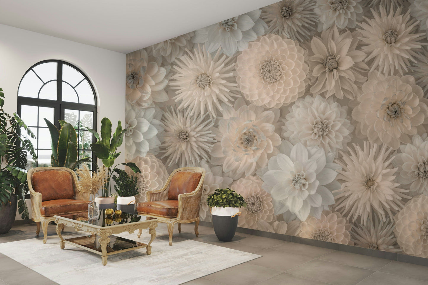 Lush Dahlia Tapestry Wall Mural