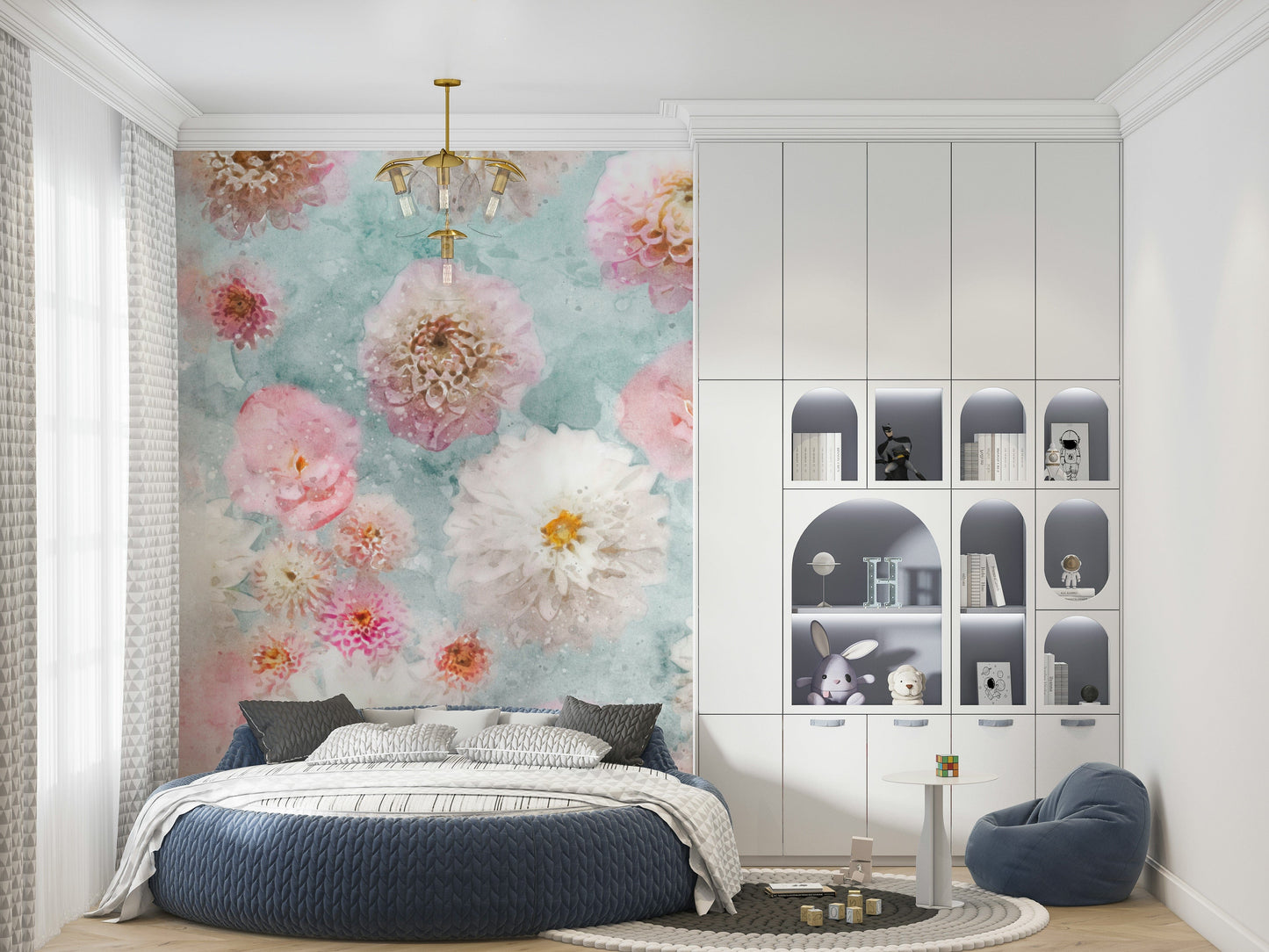 Dahlia Flowers Wall Mural
