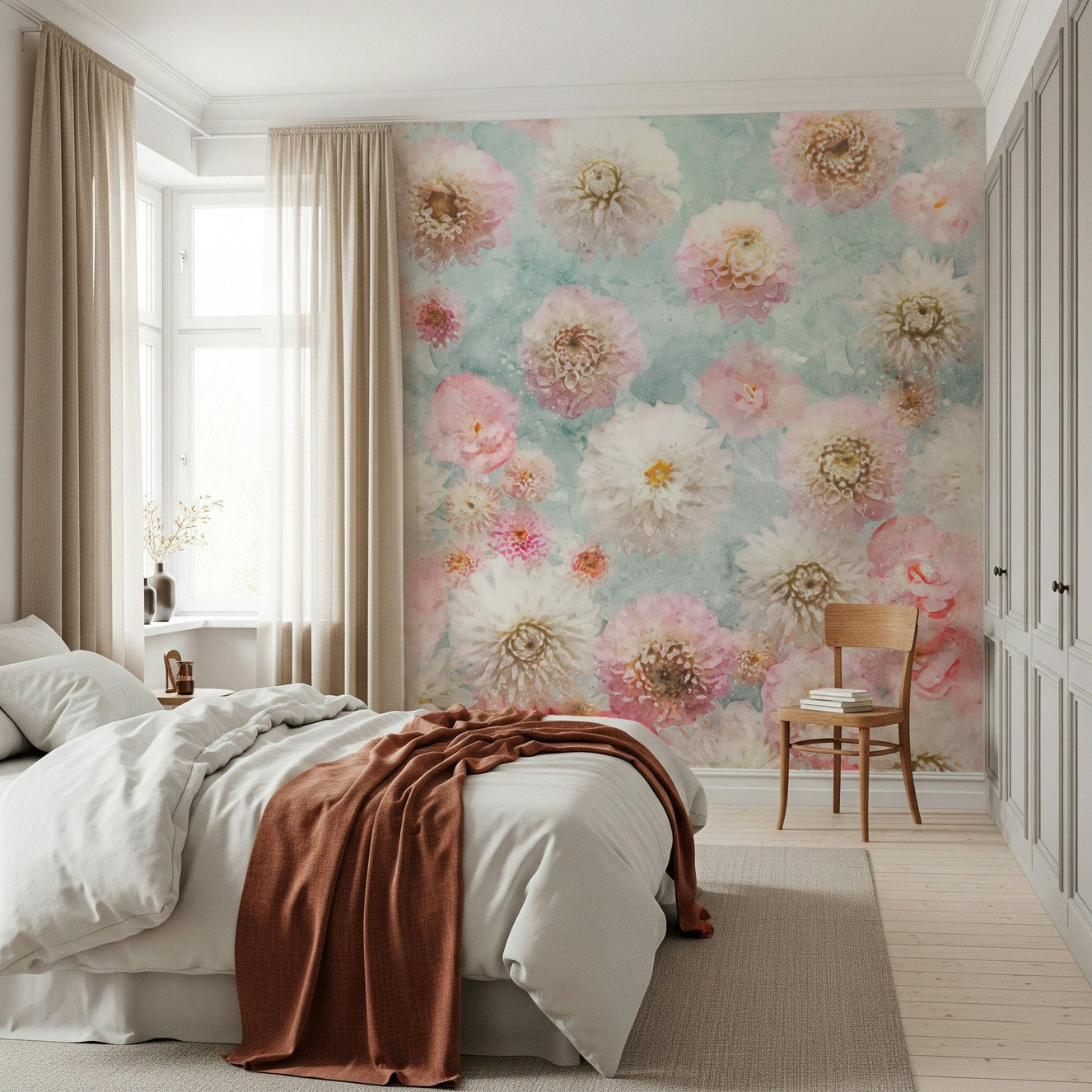 Dahlia Flowers Wall Mural