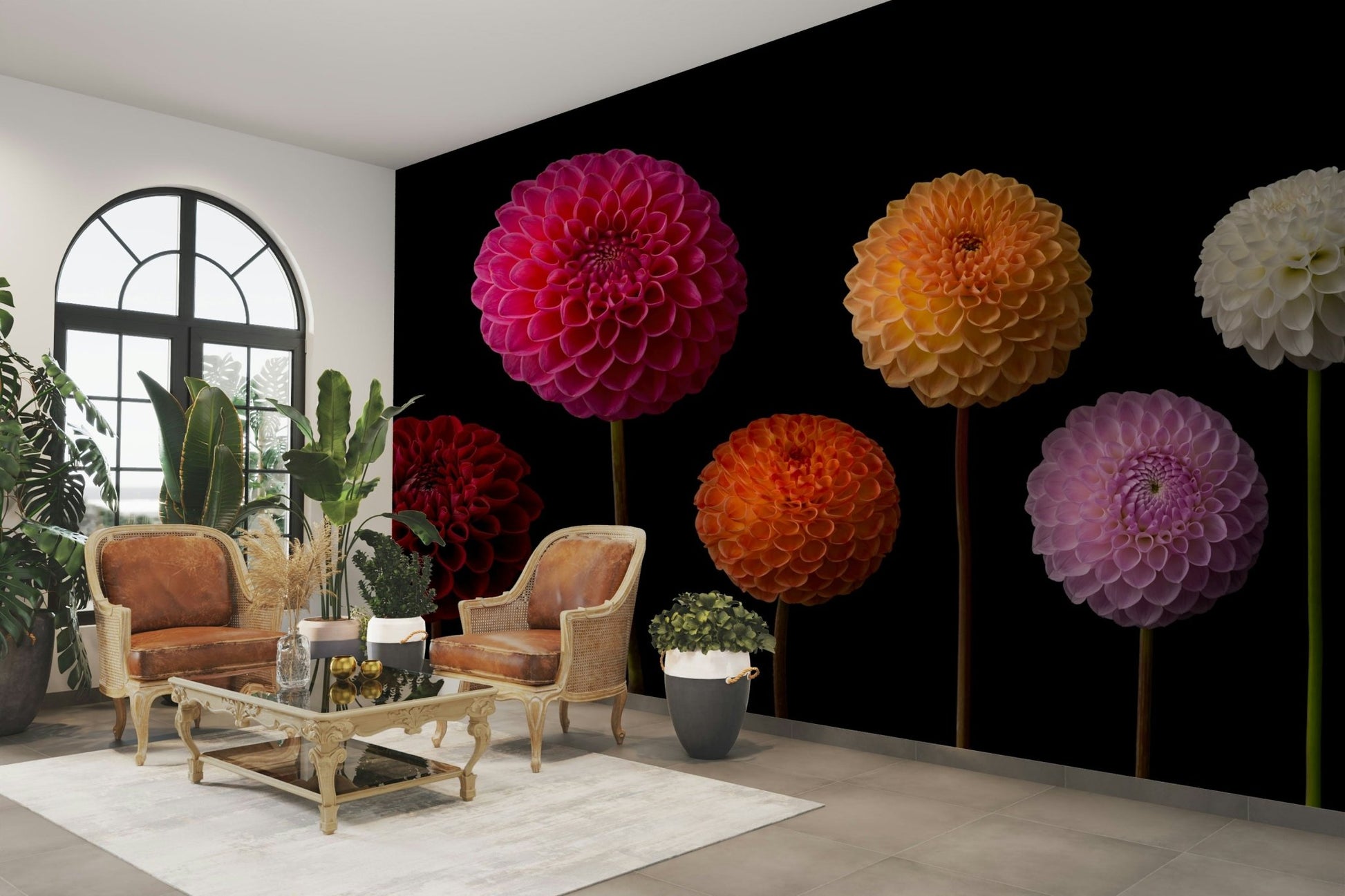 Colourful blooms wall mural

