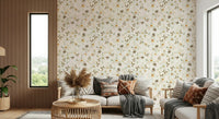 Wall mural Daisy Dream watercolour leaves and blossoms.