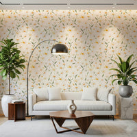 Springtime botanical print wall mural vibrant Daisy Dreams design.