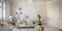A high-angle view of the wall mural in a large space.