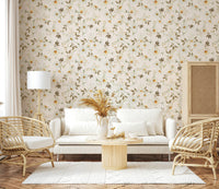 Sophisticated Daisy Dream floral wallpaper mural office space.