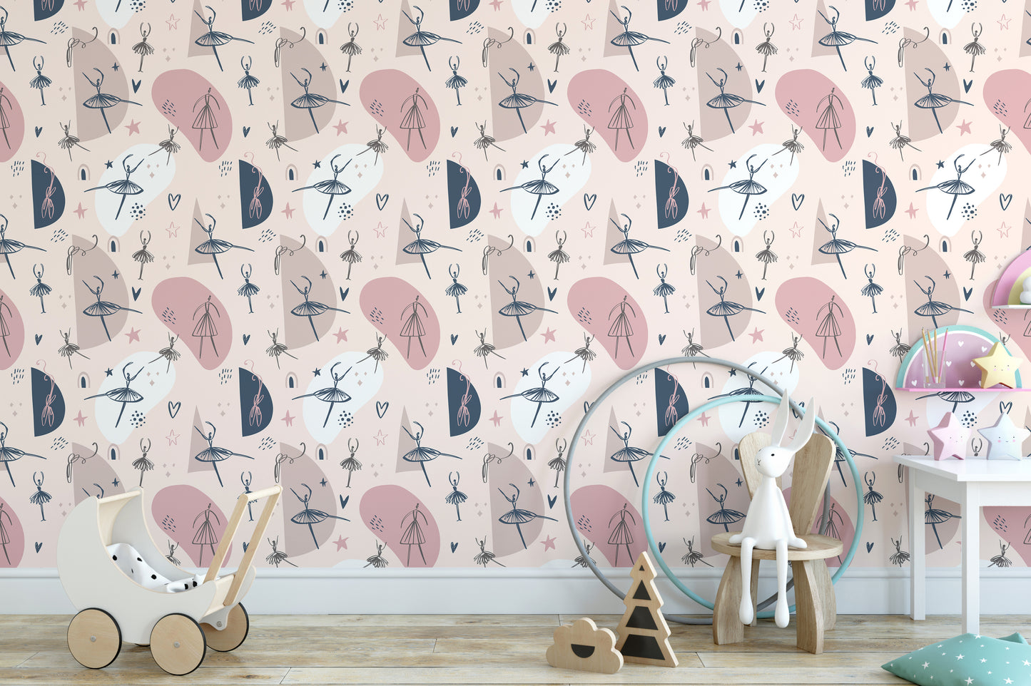 Abstract ballerina pattern wallpaper