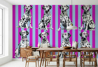 Abstract mural with diamond motifs and spotted patterns for a modern minimalist aesthetic.