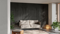 Industrial bedroom accent wall with dark abstract design