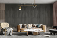 Abstract black wall covering with layered concrete look