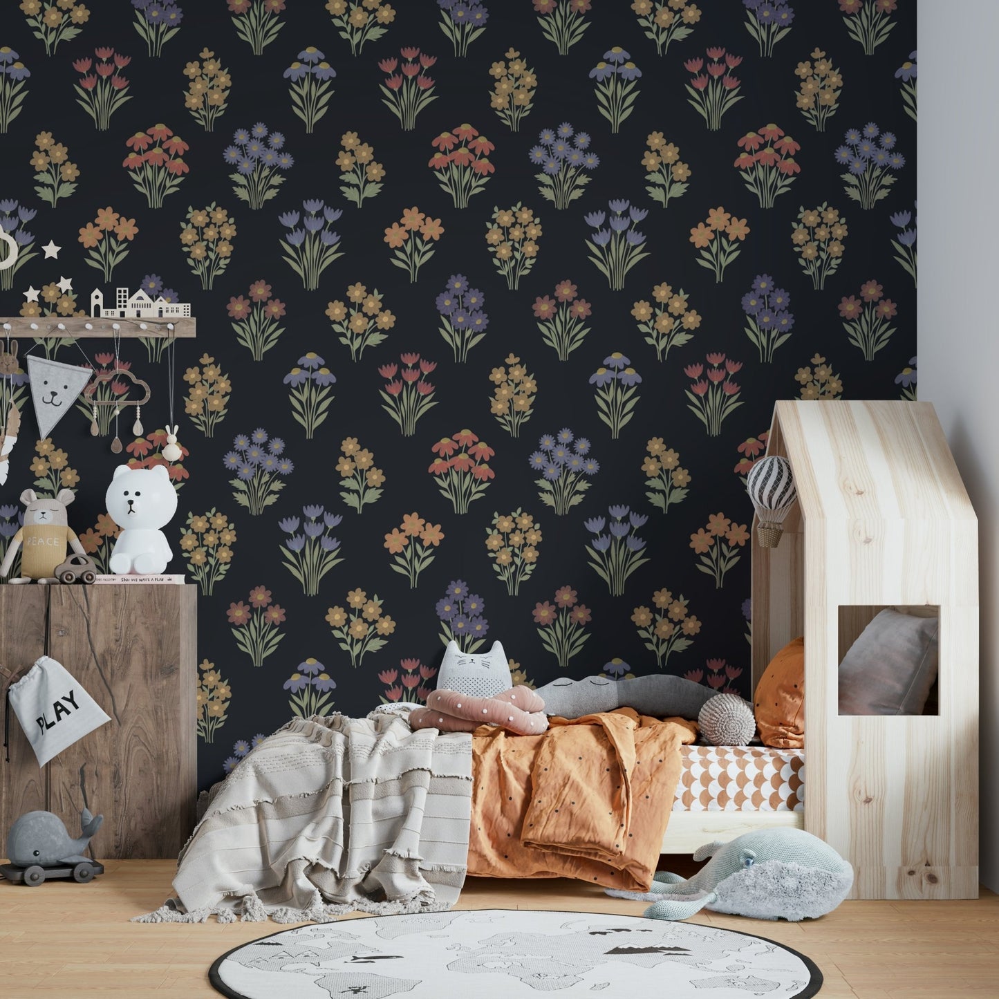 Perfect wallpaper for a sophisticated study or library.

