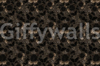 Dark Academia Nocturnal Garden wallpaper mural as a full-wall design of black and tan roses with butterflies on deep brown
