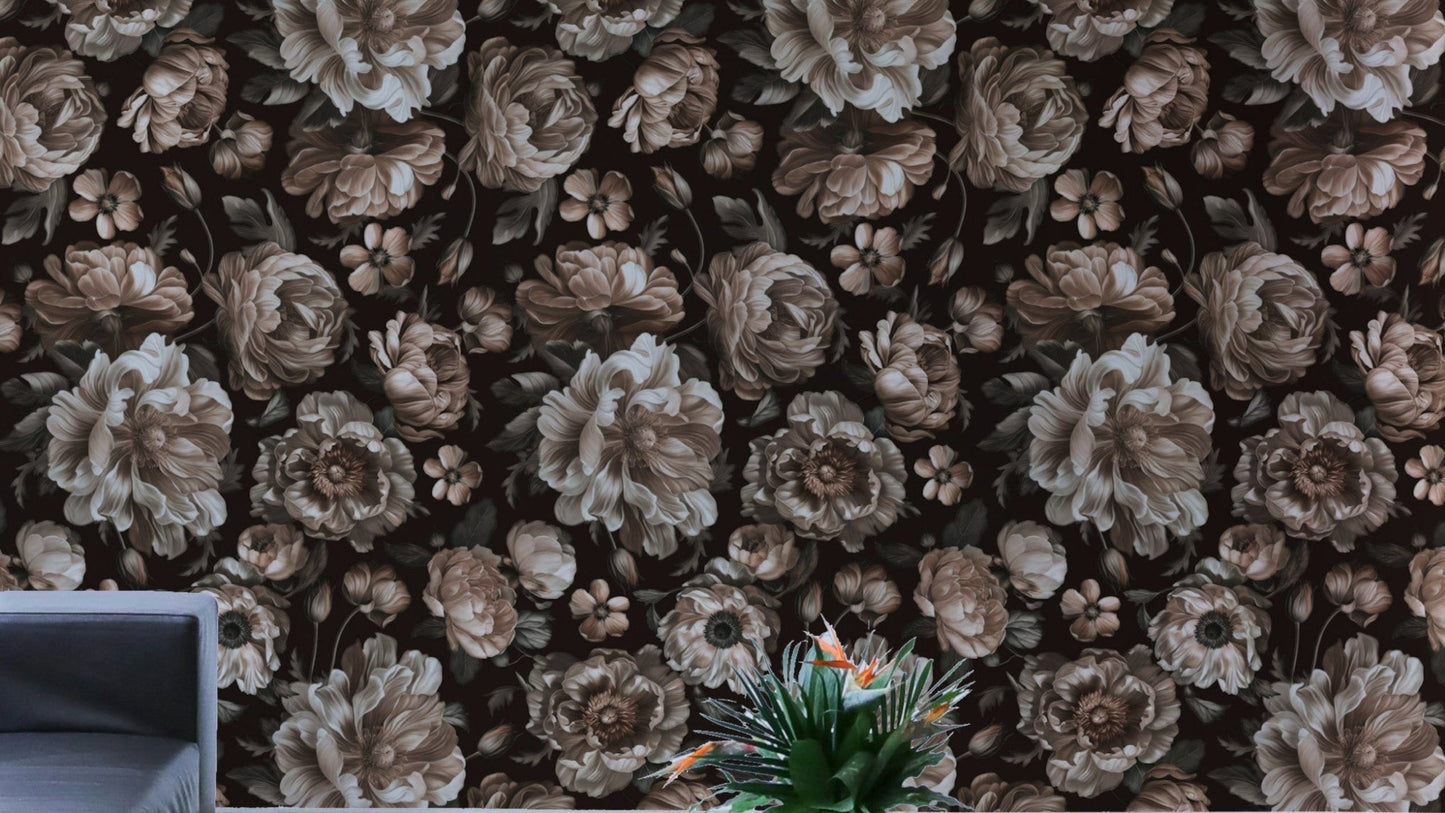 The image shows an opulent and detailed design of blooms.

