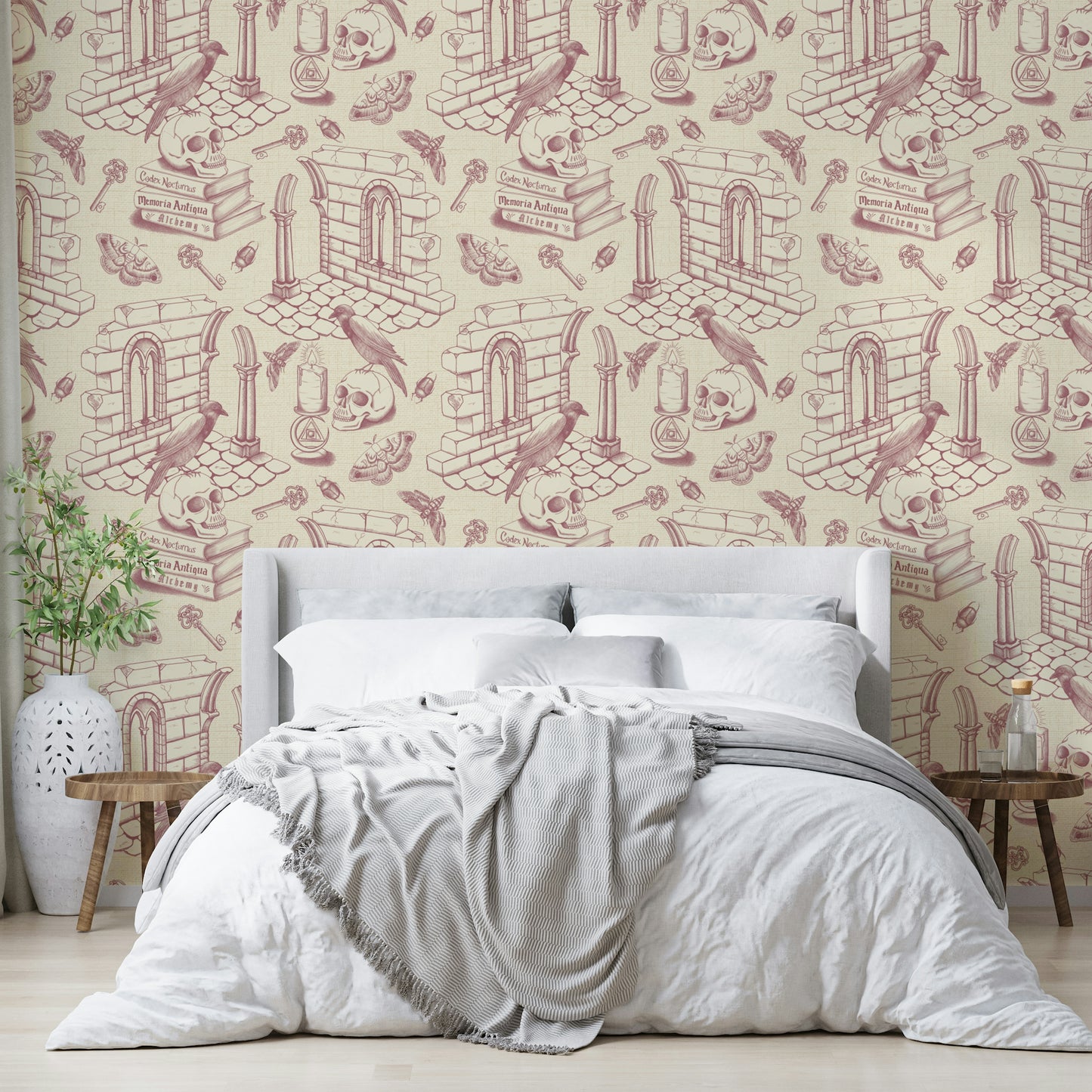 Classic Vintage Rose wallpaper for living room walls

