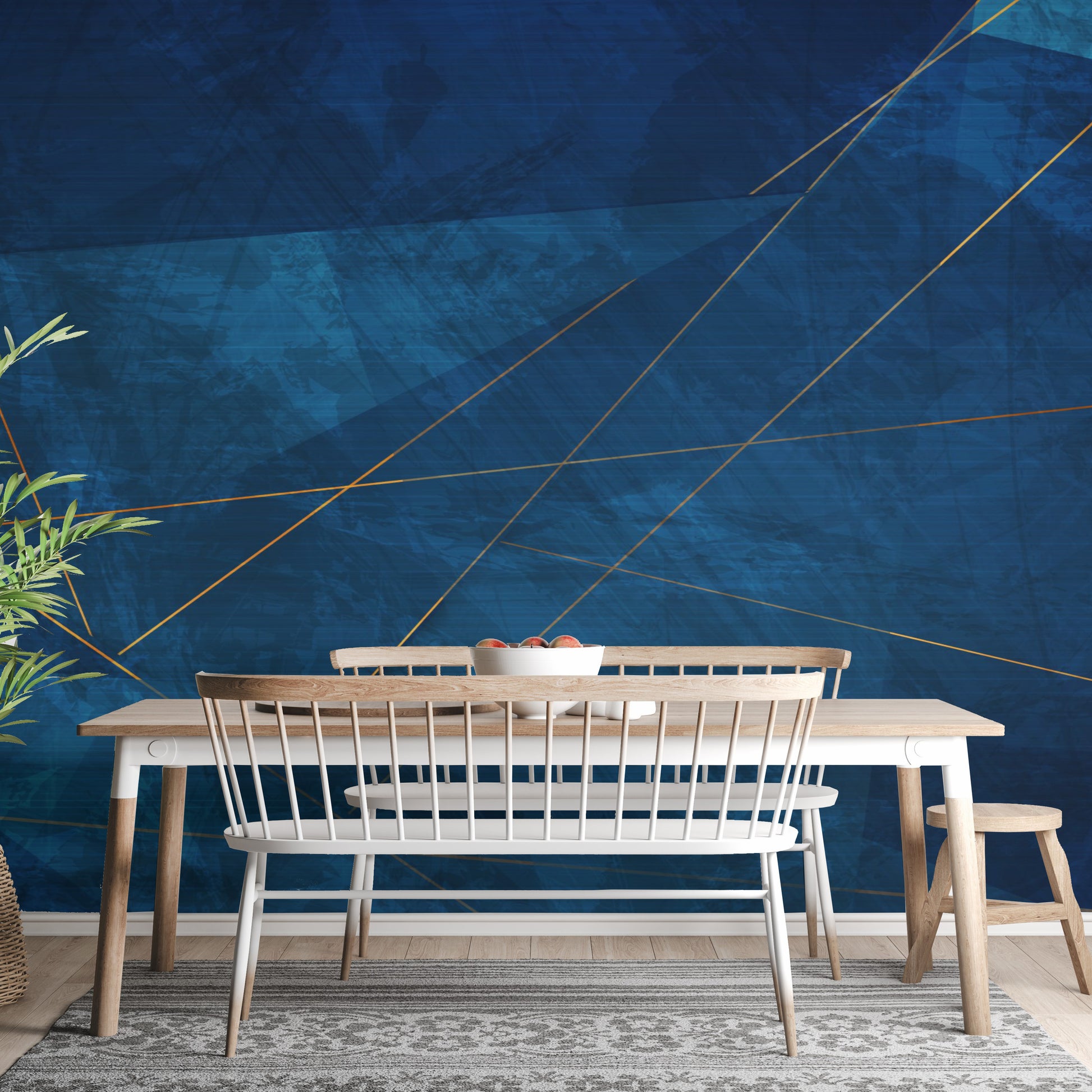 Abstract dark blue grunge wallpaper for modern professional spaces.

