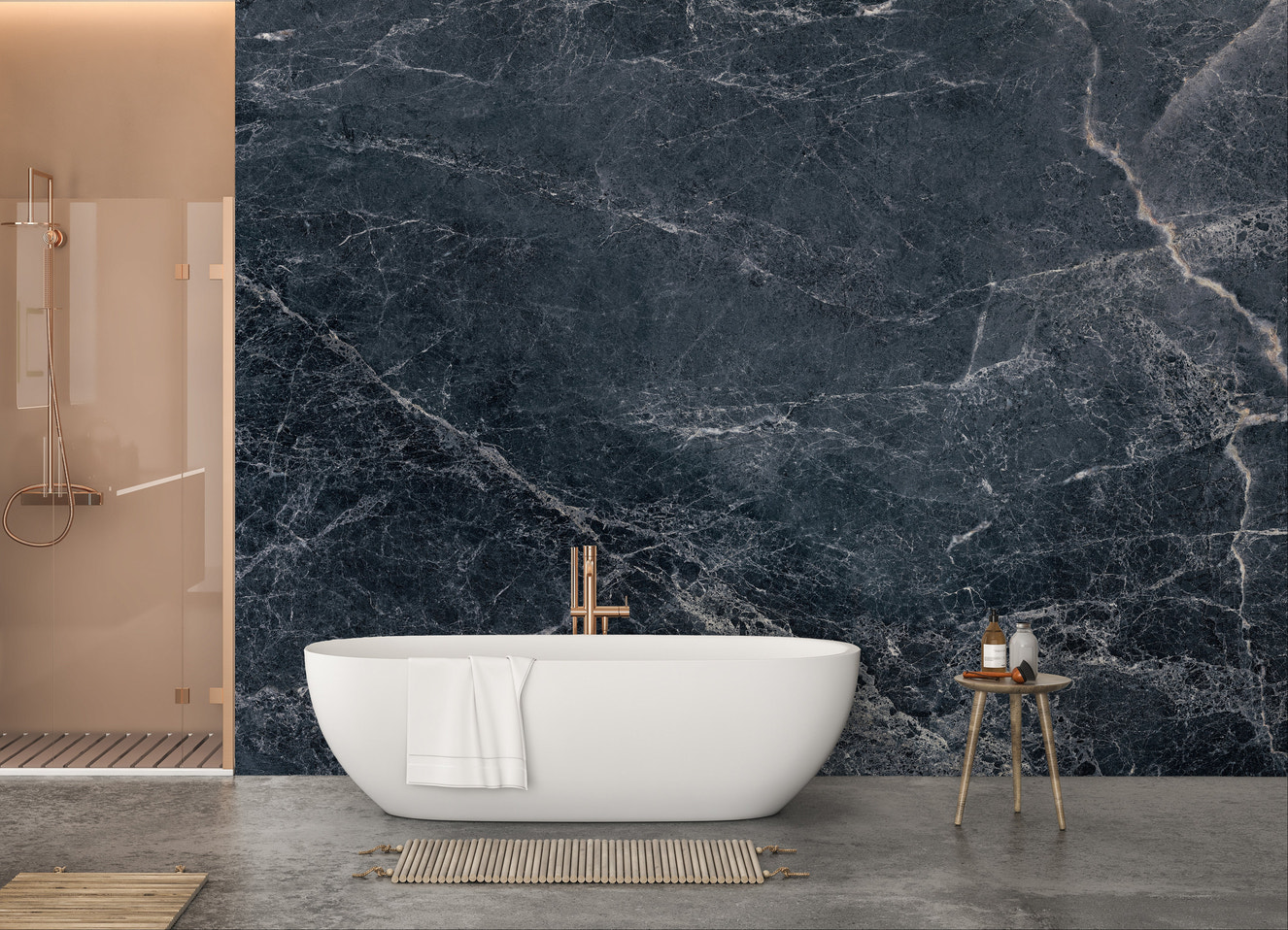 Luxurious dark marble mural wall decor
