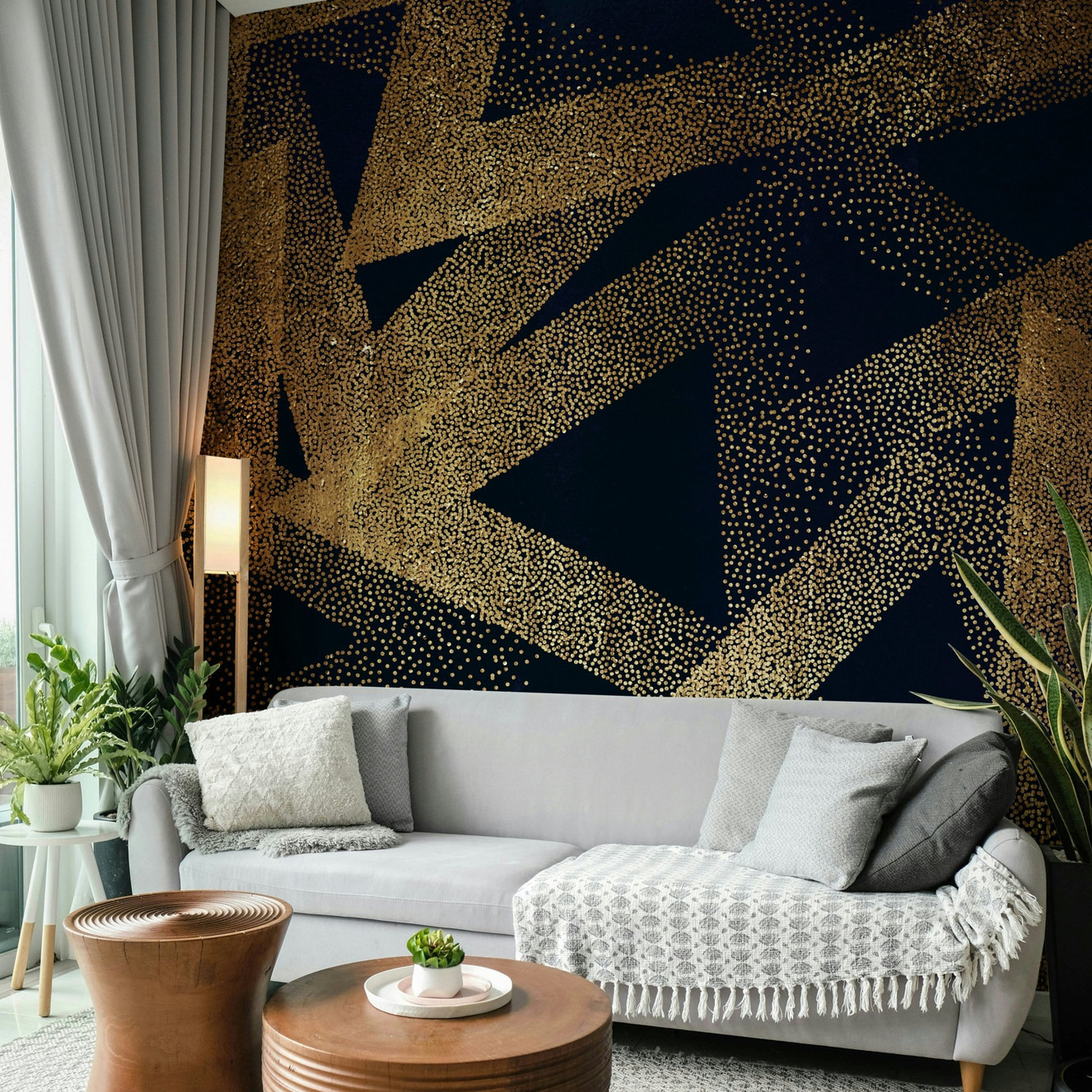 Dark Dancers Wall Mural on a dark wall.

