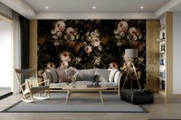 An elegant wall mural with a midnight theme.