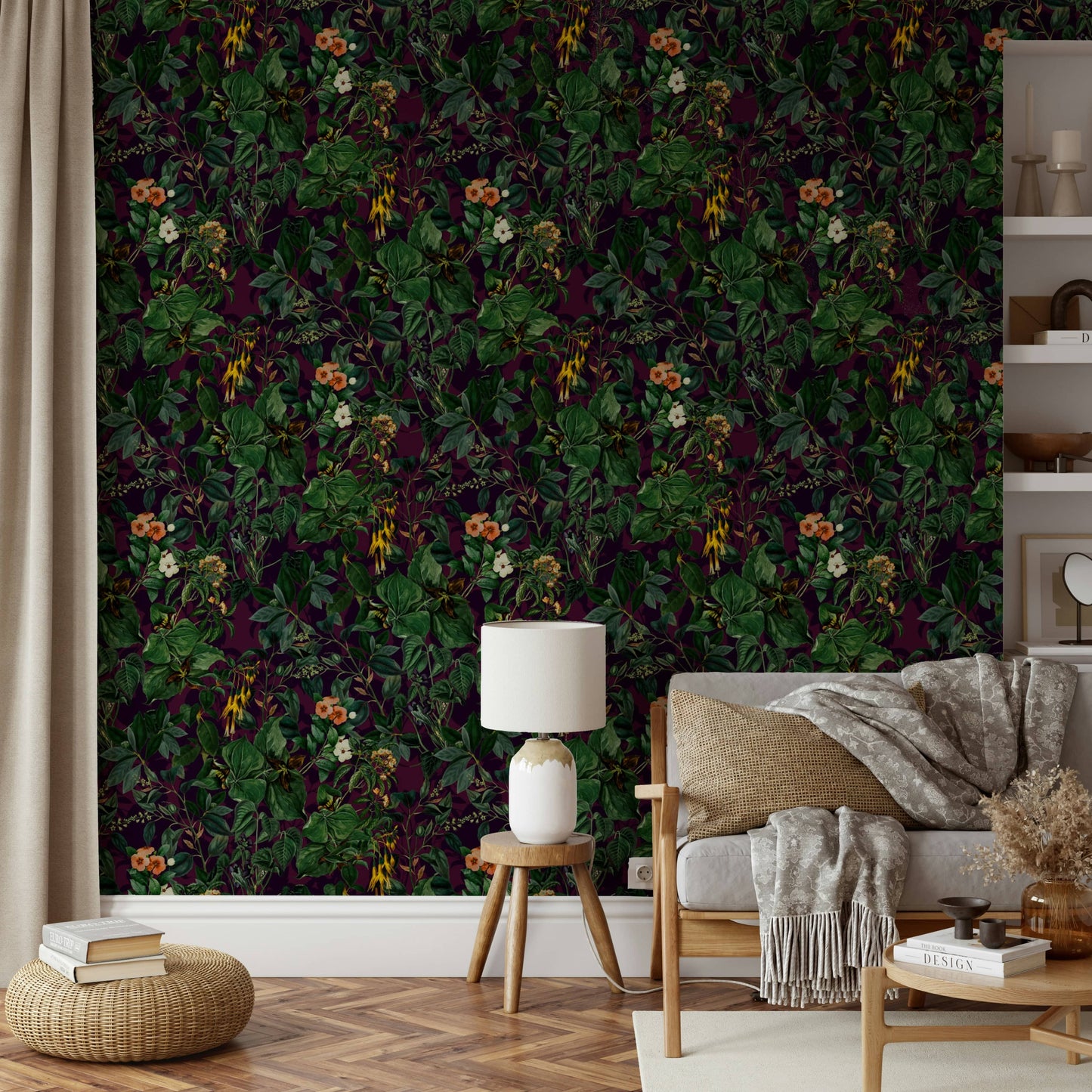 Detailed view of the abstract, hand-drawn plants

