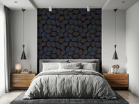 Modern wallpaper featuring abstract foliage in rich, dark colors for stylish walls.