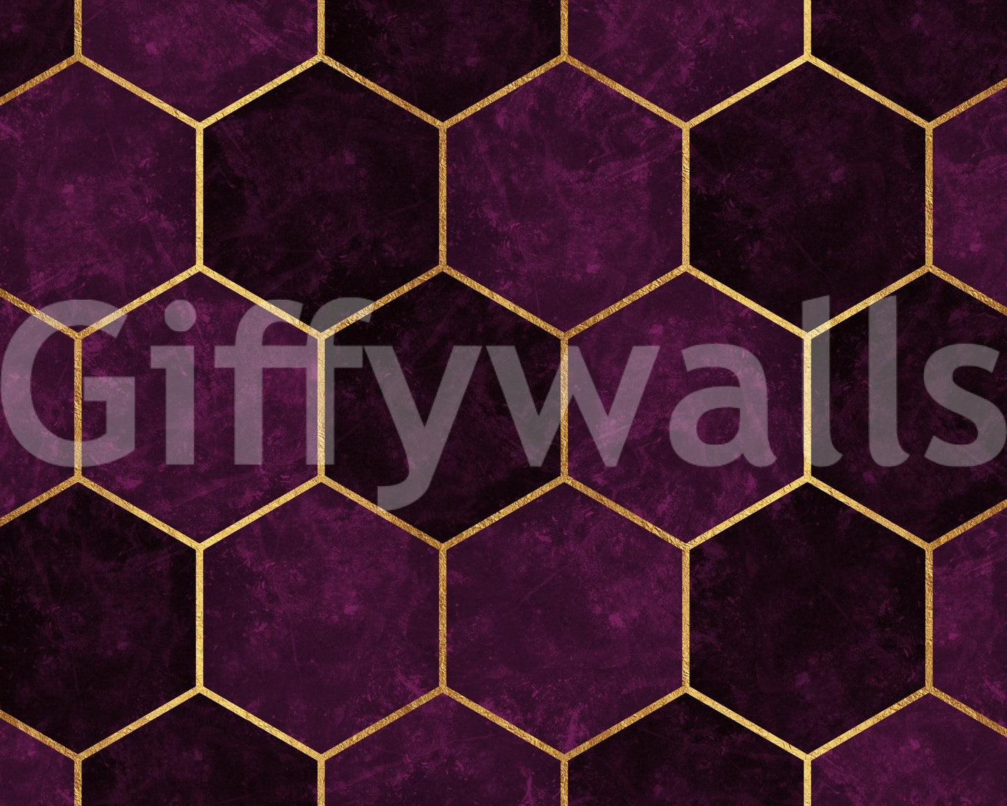 Modern luxury mural design with pink hexagonal motif

