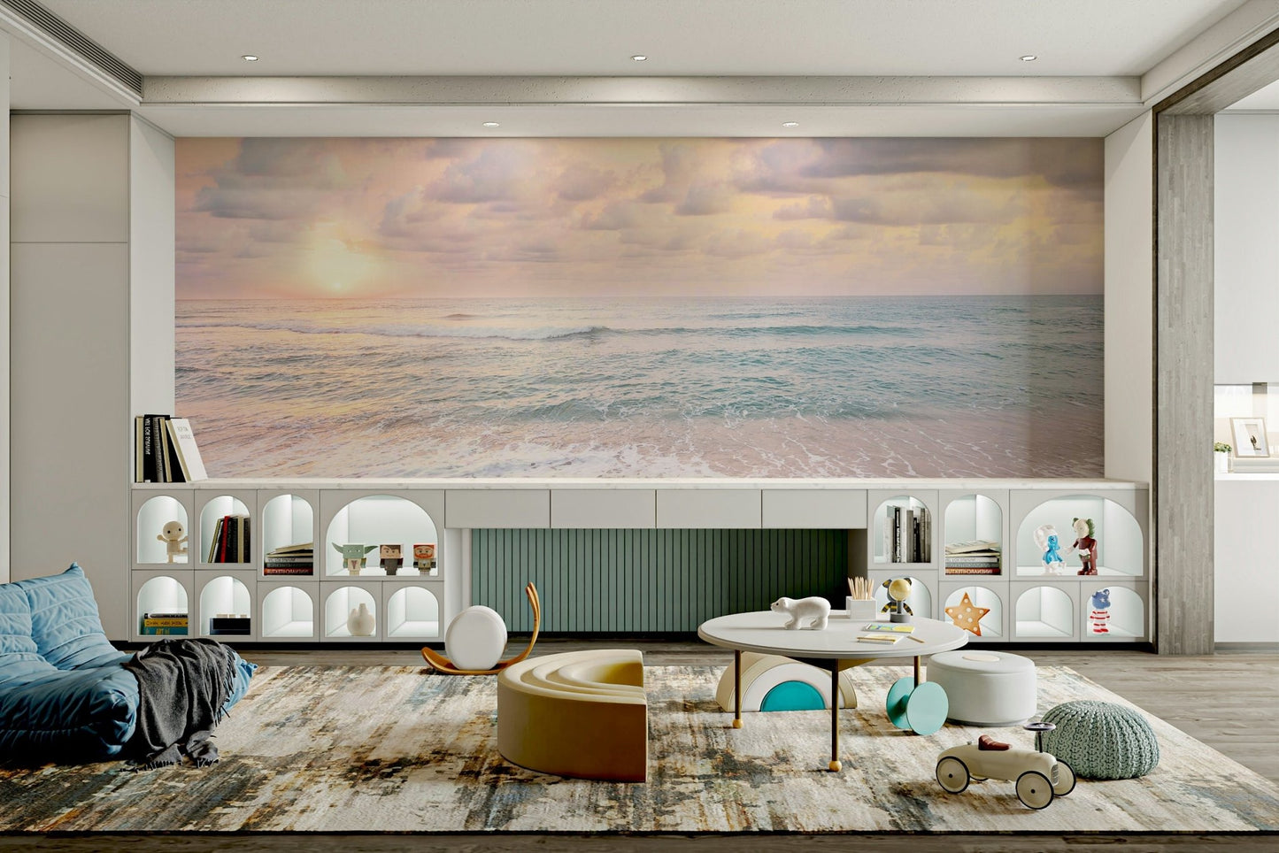 Soothing color wall mural design

