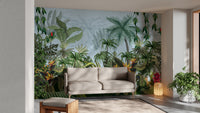 Daytime Colorful Tropical Jungle Design Wallpaper Murals - Giffywalls
