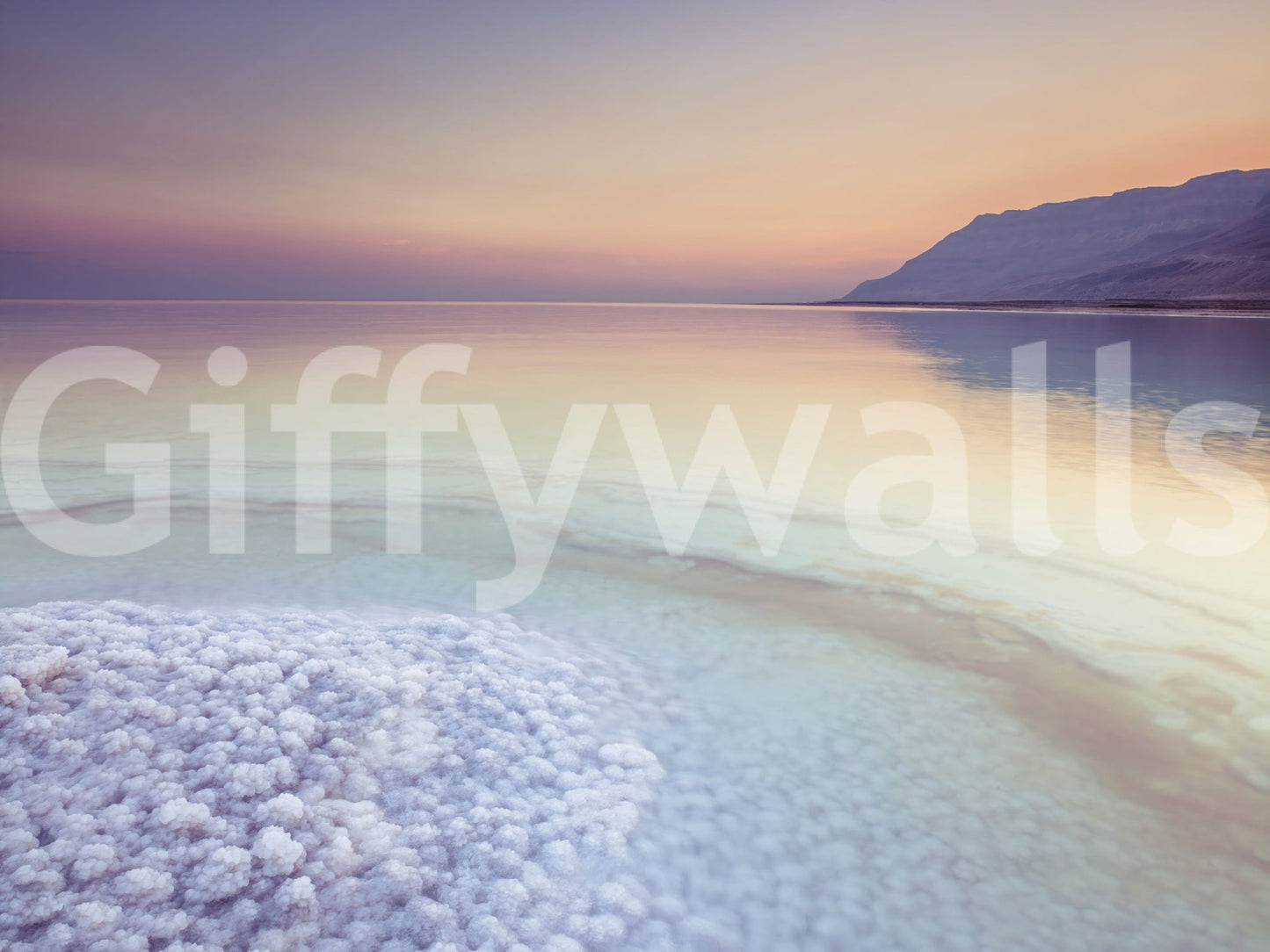 Dead Sea shore mural wallpaper perfect for creating a calm room.

