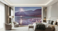 Dead Sea Sunset wallpaper textured salt formations vista.